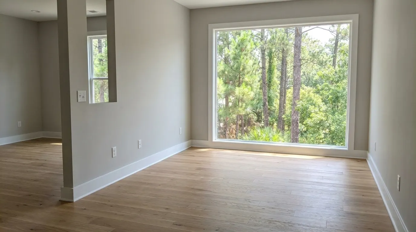 Same room fully rebuilt and finished after reconstruction
